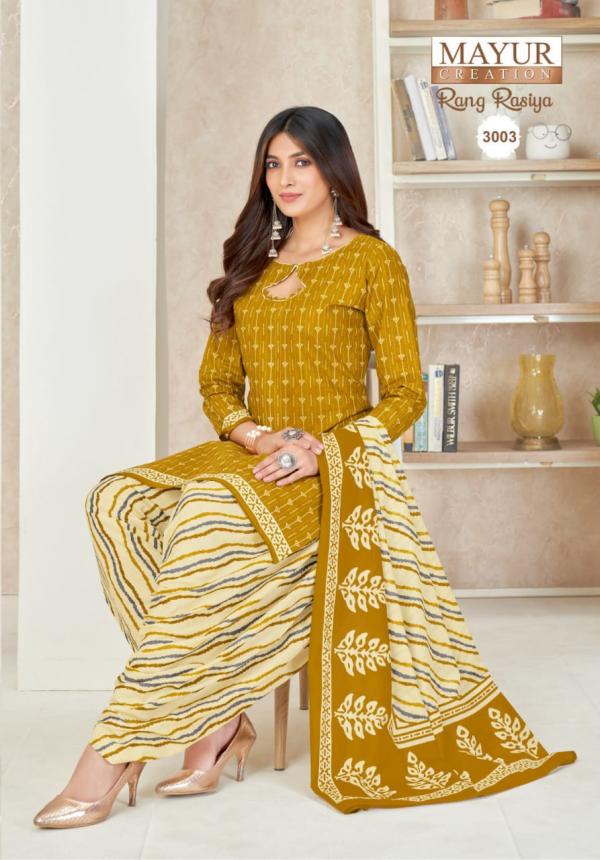 Mayur Rang Rasiya Vol-3 Cotton Designer Patiyala Dress Material